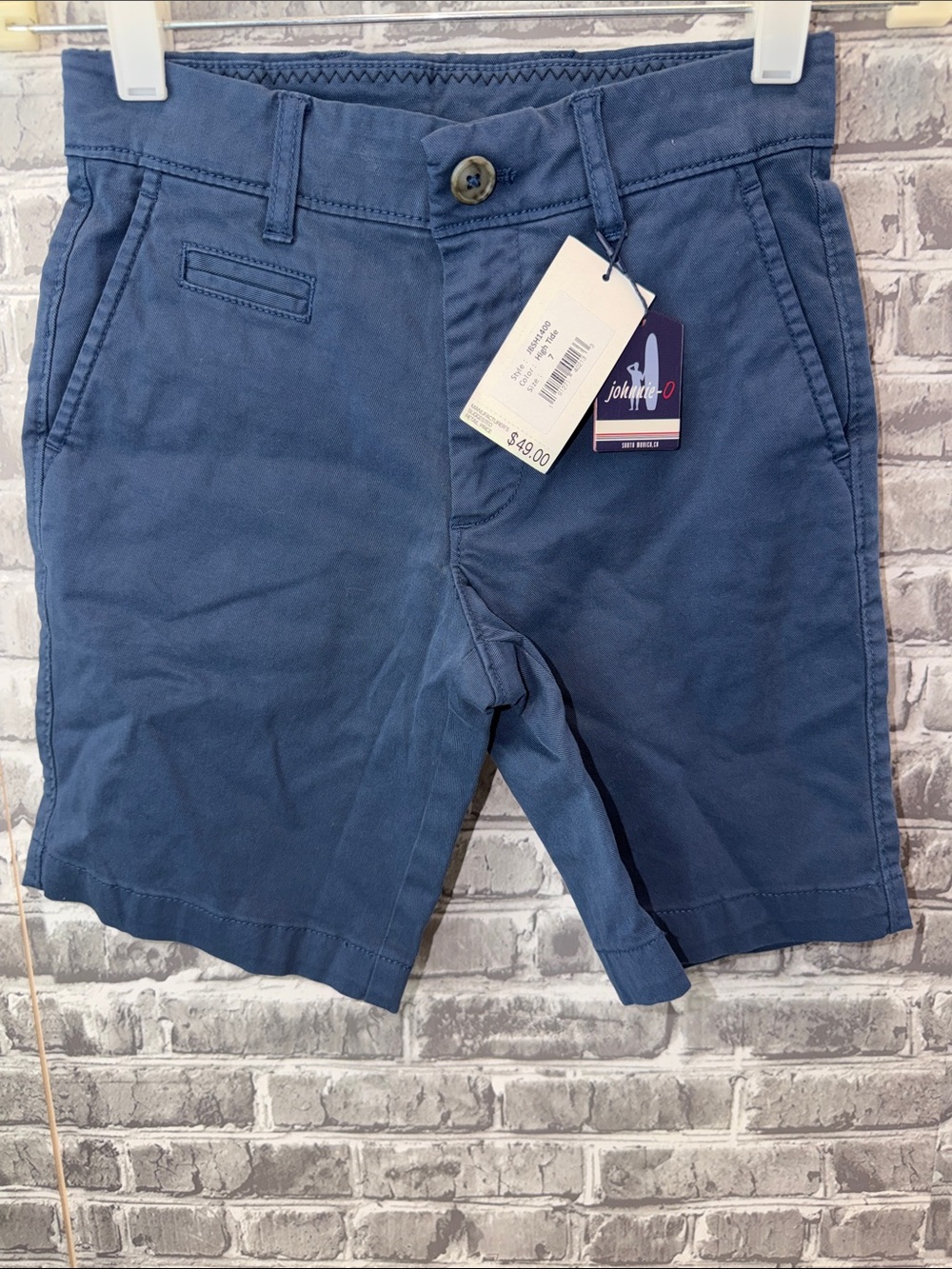 NWT Johnnie-O Navy Flat Front Cotton Chino Shorts